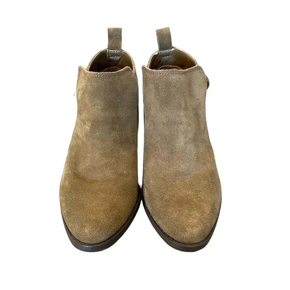 American Eagle Outfitters Tan Ankle Boots with Red Strap